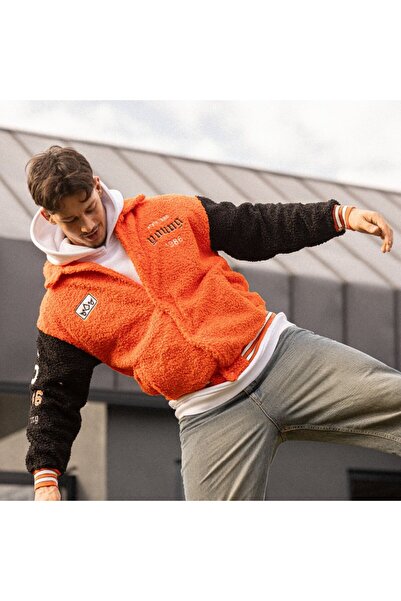 Lamakaeb Turuncu Siyah Kontrast Polar Mont (Unisex, Rahat ve Sıcak) – LMB/Lam...