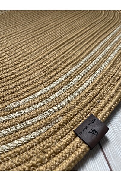 ERSU AHAT HOME DESİGN EA Jüt, Desenli Kapı Önü, Paspas, Banyo Paspası, Balkon Paspası Hol paspası Hasır Görünümlü Paspas