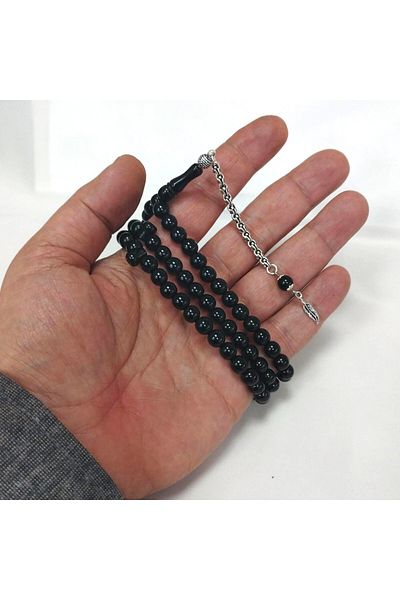 OltutaşıMarket 99 de bucăți Oltu 925 argint sterling cu ciucuri Rugăciunea Zikir Tesbih