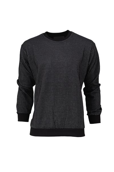 Oppland Hanorac sezonier din bumbac natural pentru bărbați, cu decolteu în dungi, croiala confortabilă, cu potrivire completă