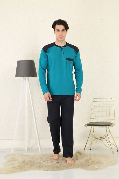 Rimoli 100% Cotton Single Jersey Shirt with Pocket Men's Pajama Set 955