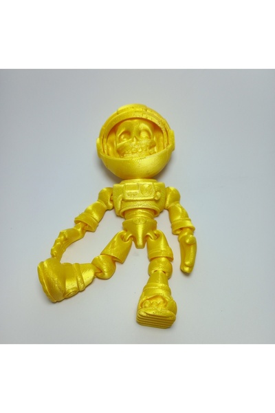 babilsanat Flexi Hareketli Oyuncak Iskelet Astronot (altın Sarı)