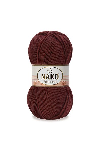 NAKO 13863 Μοντέλο Super Pearl Hand Knitted - 25% Μαλλί, Κόκκινο Καφέ