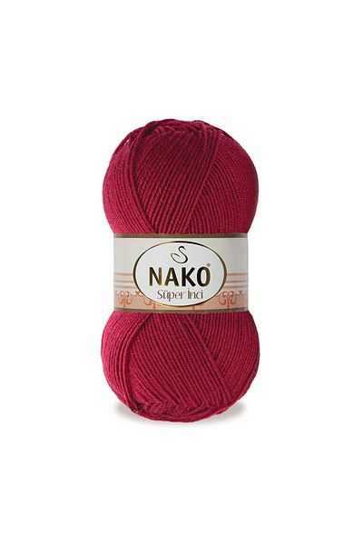 NAKO Πλεκτό νήμα χειρός Super Pearl 25% μαλλί 3630 Cherry Rot