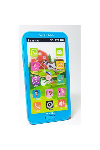 Numaca Oyuncak Dokunmatik Cep Telefonu Pilli Türkçe Sesli Işıklı Müzikli 12 Fonksiyonlu Yerli Üretim Mavi