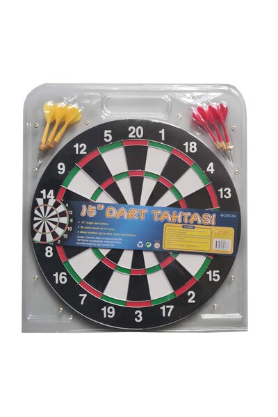 Genel Markalar Büyük Boy Dart Seti 15'' Dart Hedef Tahtası ve 6 Oklu Hedef Vurmayı Öğren Rakiplerinle Mücadele Et