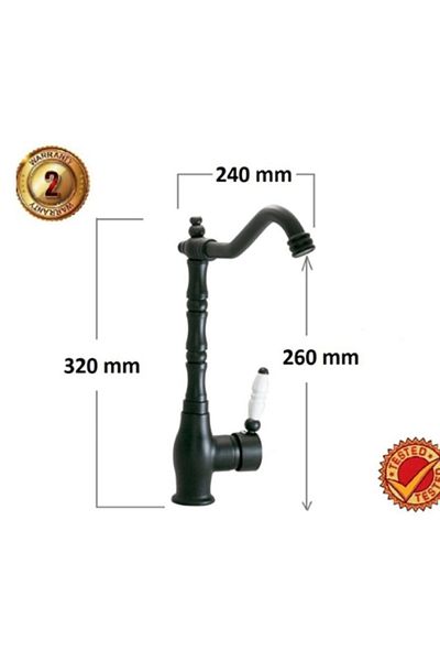 yediyapı Black Rustic Kitchen Sink Faucet - Seven Build Market