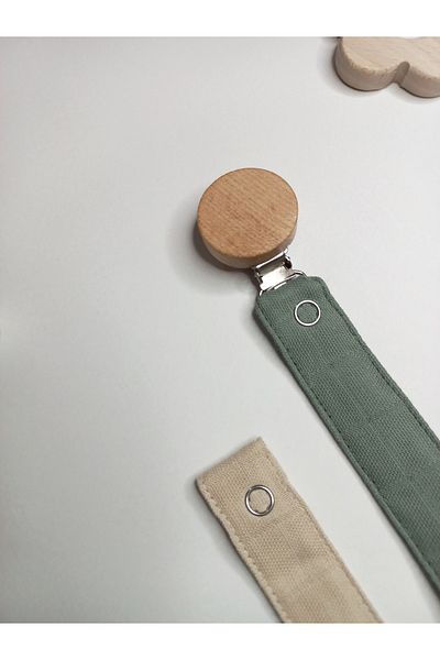 sbbaby Pacifier Strap with Wooden Clip Pacifier Chain Set of 2