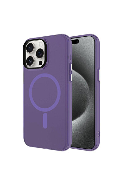 Nezih Case Apple iPhone 15 Pro Uyumlu Magsafe Şarj Özellikli Buzlu Transparan...