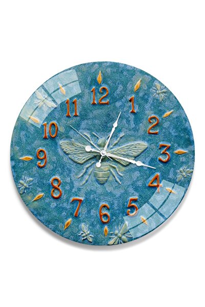 EMYA HOME Ceas din sticlă ceramică albastră - 40 cm