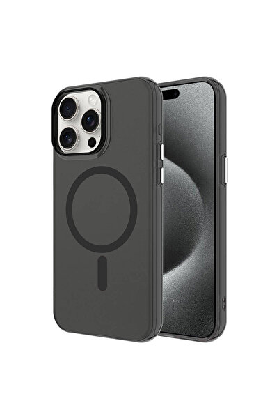 Nezih Case Apple iPhone 15 Pro Uyumlu Magsafe Şarj Özellikli Buzlu Transparan...