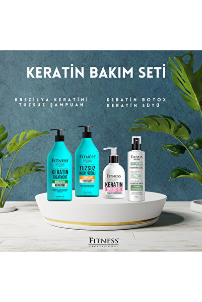 Fitness Professional Kalıcı Düzleştirici Brezilya Keratin Seti Tuzsuz Şampuan...