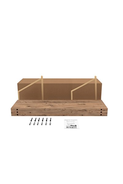 Catchme Duvar Rafı Kitaplık Mutfak Banyo Yaşam Alanı 3 'lü Set 15 X 55 Cm Gold Kol