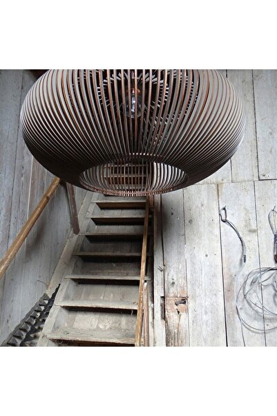 Ferisa Home 50 Cm Büyük Ahşap Yüzyıl Küre Salon Cafe Ofis Mutfak Avizesi Isme...