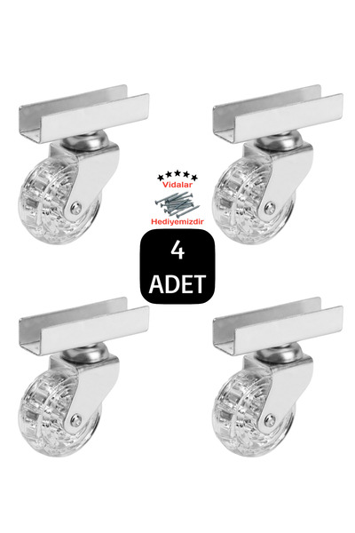 BlackBird Home Döner Uzun U Tablalı 50'lik Şeffaf Bilyalı Masa Dolap Sehpa Mo...