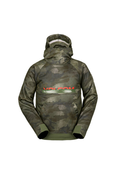 Volcom Haki Erkek Kapüşon Yaka Desenli Sweatshirt