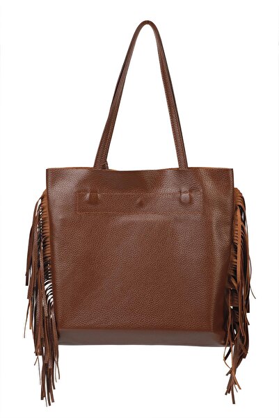 Ysmn Τσάντα ώμου από γνήσιο δέρμα με φούντα YC012037DRL