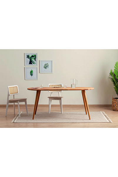 MsmWood ARES DOĞAL AHŞAP KAYIN YEMEK MASASI