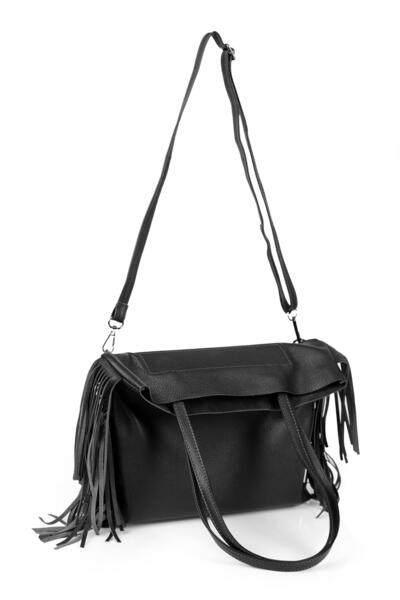 Ysmn Τσάντα ώμου από γνήσιο δέρμα με φούντα YC012037DRL