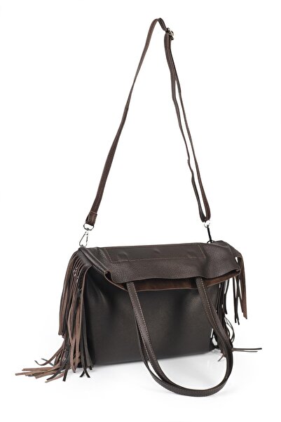 Ysmn Τσάντα ώμου από γνήσιο δέρμα με φούντα YC012037DRL