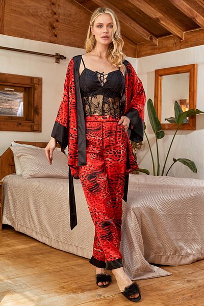 Cossy By Aqua Women's 3-Piece Pajama Set 24104
