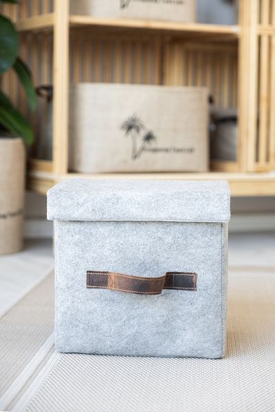 Art Bee Set of 2 Felt In-Cabinet Organizer Jewelry, Makeup, Bathroom, Office Organizer with Lid Storage Box Set