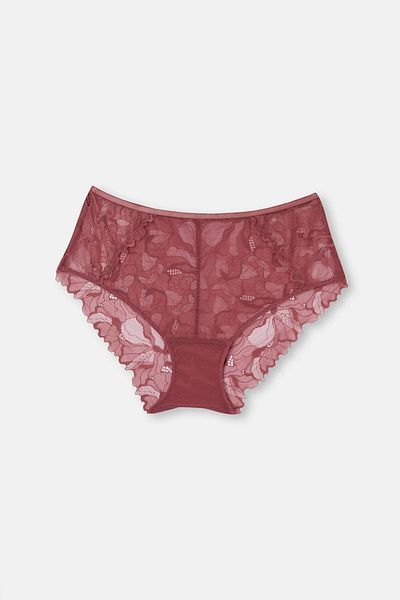 Dagi Dried Rose Lace High Waist Panties