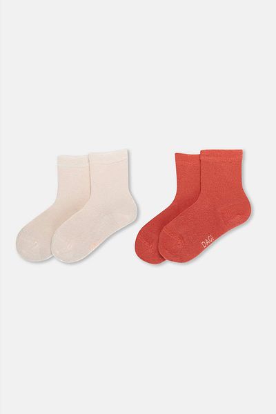 Dagi Ecrufarbene Modalsocken für Mädchen, 2 Stück