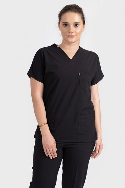 SKORMED Îmbrăcăminte Doctor Hospital Nurse Jersey Black Lycra Bottom Top Set Tricou