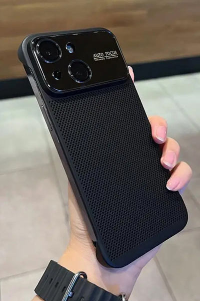 Deilmi Iphone 15 uyumlu petek örgü tasarımlı yüksek Lens Camlı UA Sert kapak