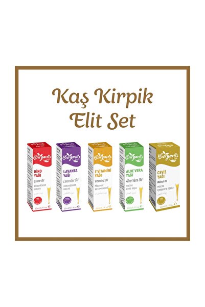 Biorganix Life Kaş Kirpik Bakım Elit Set(Hint,Lavanta,E Vitamini,Aloe Vera,Ceviz Yağı)20 ML 5'Lİ Set Cam Damlalıklı