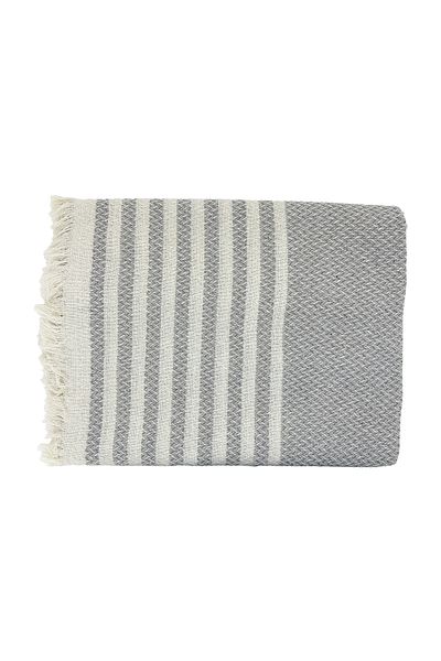 INTER Z Knitted Patterned Fringed Single Duvet Cover 170x220 Cm