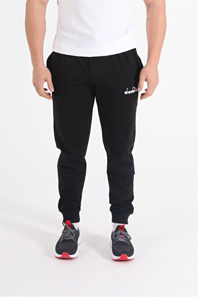 Diadora Valor Black Ribbed Sweatpants