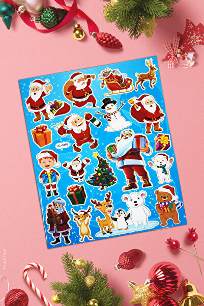 BearPear Christmas Kendinden Yapışkanlı Yılbaşı Dekor Stickerları