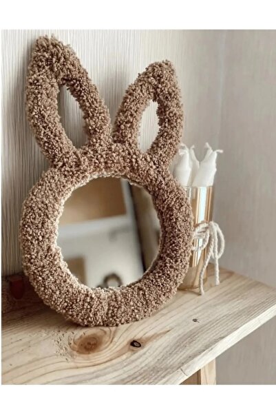 Novaglow Makrome Bebek Çocuk odası banyo Peluş tavşan kulaklı Ayna Dekor Deko...