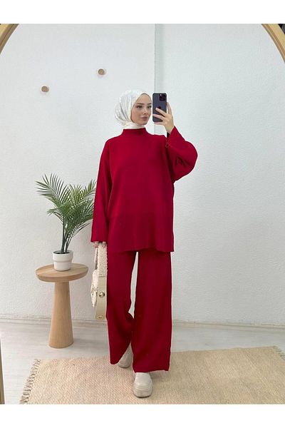 lurex moda DOUBLE SUIT WITH SIDE Slit