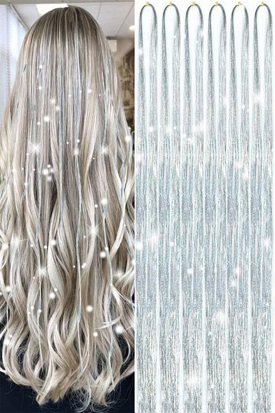 Blue Grey Ombre Hair Extensions, Silver Hair, Grey Hair Extensions