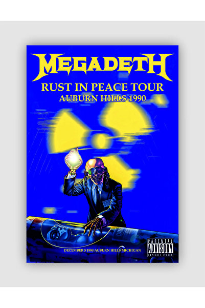 fırsatlar diyarı MEGADETH Rust In Peace Tour 1990 Vintage Duvar Posteri - Duvar Dekoru - Kalın Kağıt - Çerçevesiz