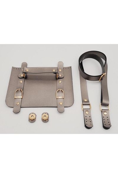 angel çanta aksesuar Αξεσουάρ Angel Bag Τεχνητό δέρμα Διπλή πόρπη Ρυθμιζόμενη λαβή Φωτεινό γκρι Χρώμα Τσάντα Δερμάτινο Σετ Ανοιχτόχρωμο Χρυσό M