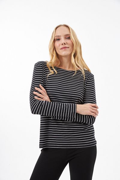 Elegant Design 100% Organic Cotton Black/white Striped T-shirt