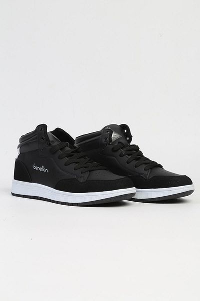 Benetton ® |   BN-30868-Negru Alb-Pantofi sport pentru femei