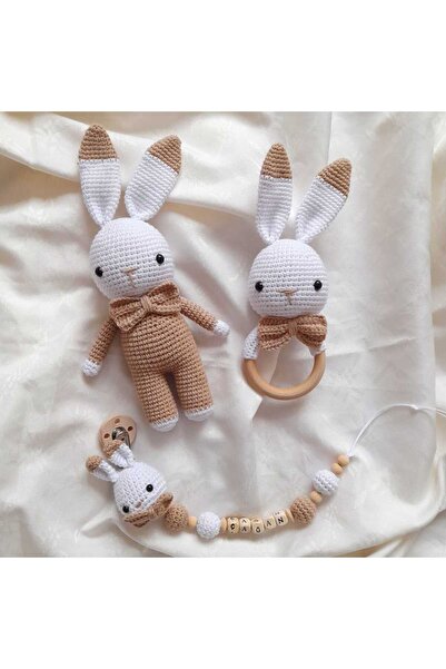 EMARİS 3'lü El Örgüsü Amigurumi Tavşan Seti