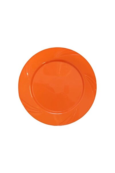 Ambalaj Evi Kristal Yuvarlak Mika Tabak 6 Lı 23 Cm Mika Tabak Turuncu