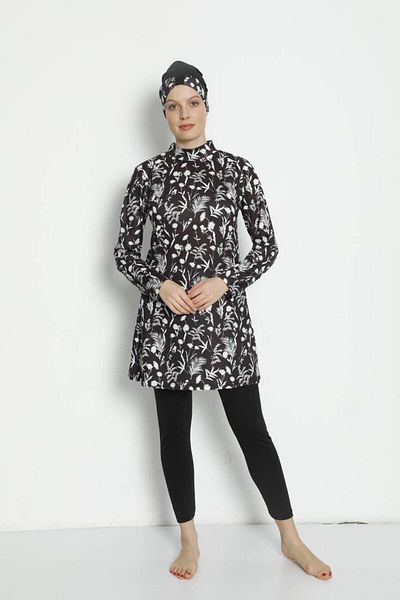 Sıla Sella İstanbul Floral Patterned Hijab Swimsuit