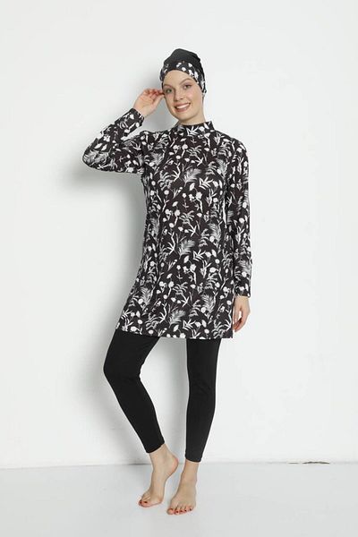 Sıla Sella İstanbul Floral Patterned Hijab Swimsuit