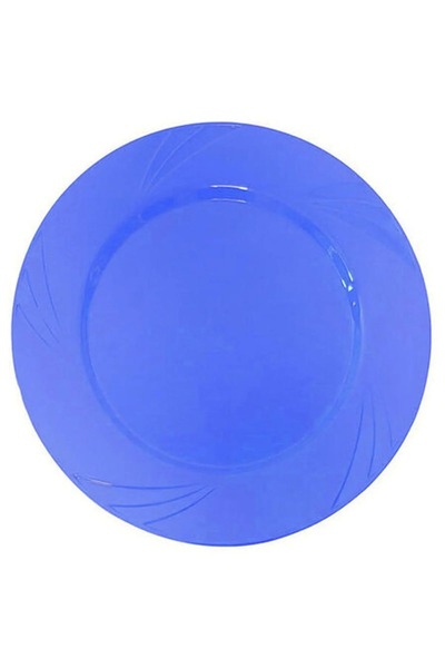 Ambalaj Evi Crystal Round Mica Plates 6 Pieces 23 cm Mica Plates Navy Blue