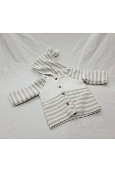 BERKAY Berkaysun Double Layer Hooded Knitwear Cardigan for Babies