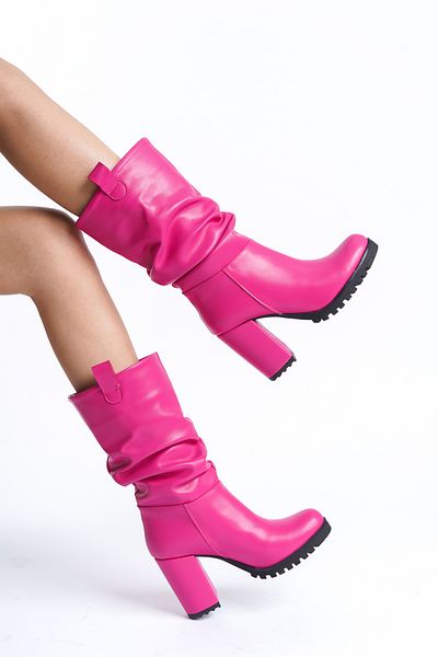 ÜNAL ÖZER Γυναικείες μπότες με φυσούνες Fuchsia Skin Un001-0136