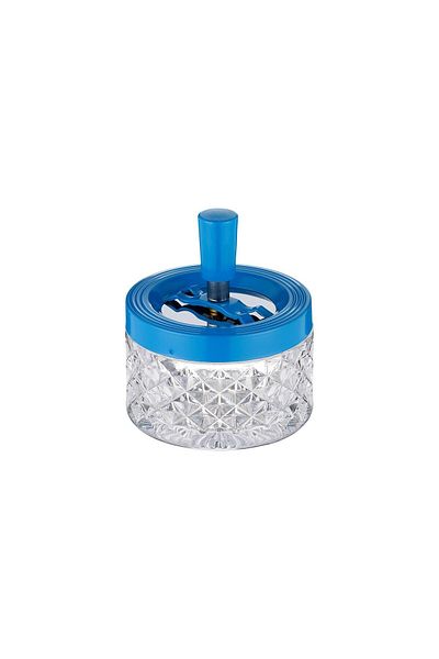 ANGELO Δοχείο Σκουπιδιών Push-Pull Glass Bowl Μπλε 9 cm