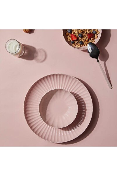Kütahya Porselen Kütahya Porselen Luz Form 24 Parça Yemek Takımı Pembe LZF24Y...